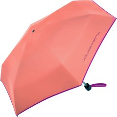 Dámský skládací oranžový deštník Benetton Ultra Mini flat georgia peach 56503