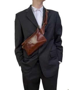 Giglio leather Kožená taštička - ledvinka 1388 hnědá