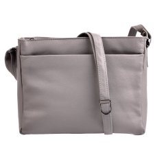Kožená kabelka přes rameno New Bags LB-206 šedá