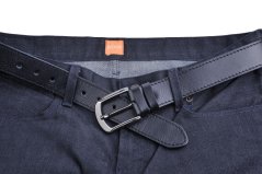 Kožený pánský opasek SARA BAGS 010-1-60 černý – kožený pásek 40 mm