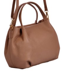 MaxFly Dámská kožená kabelka 5721 cognac