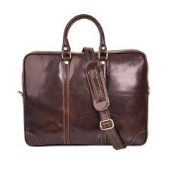 Pánská kožená taška SARA BAGS T01 tmavě hnědá