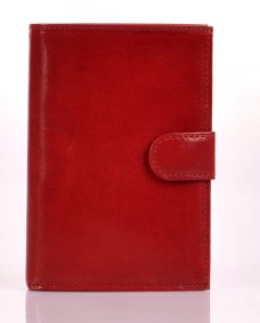 Kožená peněženka s pouzdrem na pas  8052 červená