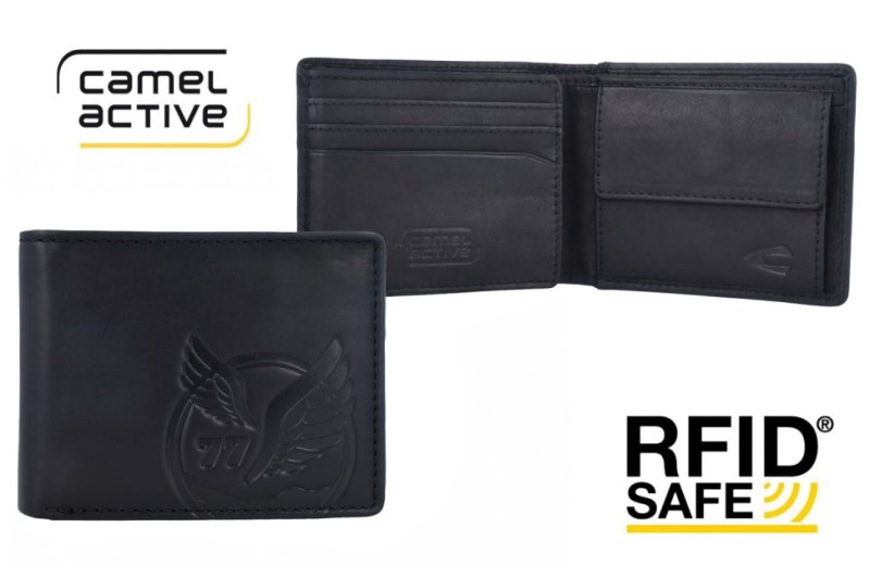 Camel Active Malá pánská kožená peněženka černá 280-701-60 RFID SAFE