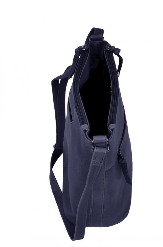 Dámská kožená kabelka New Bags Leather LB-679 tmavě modrá