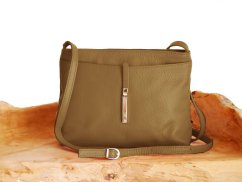 Maxfly Dámská kožená crossbody kabelka 5085 zelená - olivová