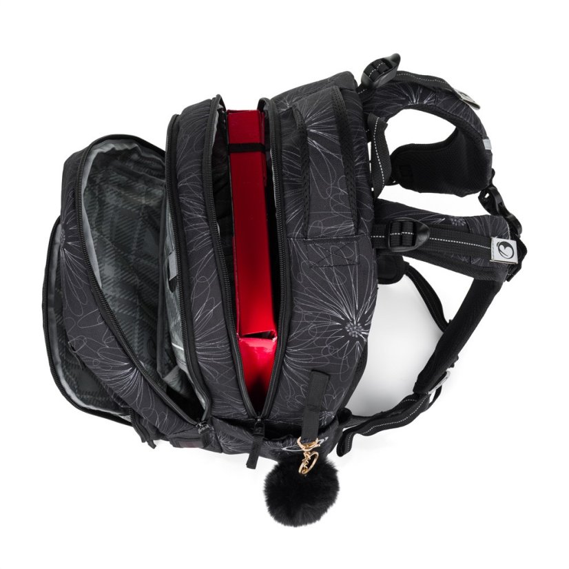 Školní dvoukomorový batoh pro holky  ZIPSTER 25 A – šedý