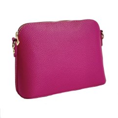MaxFly dámská kožená kabelka crossbody 5232 fuxia