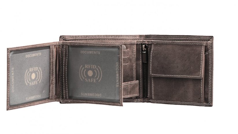 Peněženka Neus HTW-103 hnědá RFID