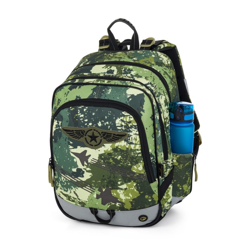 Bagmaster Velký školní set pro prvňáčky ALFA 25 B stíhačky (batoh + penál + sáček + lahev + box)