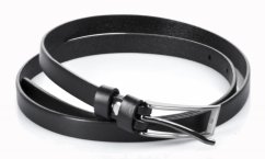 Penny Belts Dámský kožený úzký pásek 15-1-60 černý