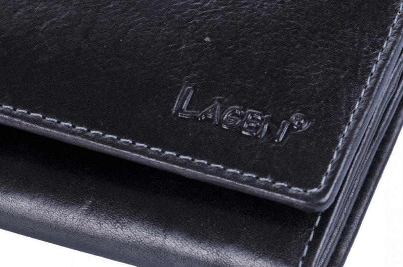 Dámská kožená peněženka Lagen 6011/T Black/Red