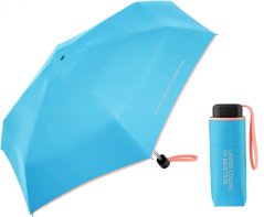 Dámský skládací deštník Benetton Ultra Mini flat bachelor button 50509 tyrkysový