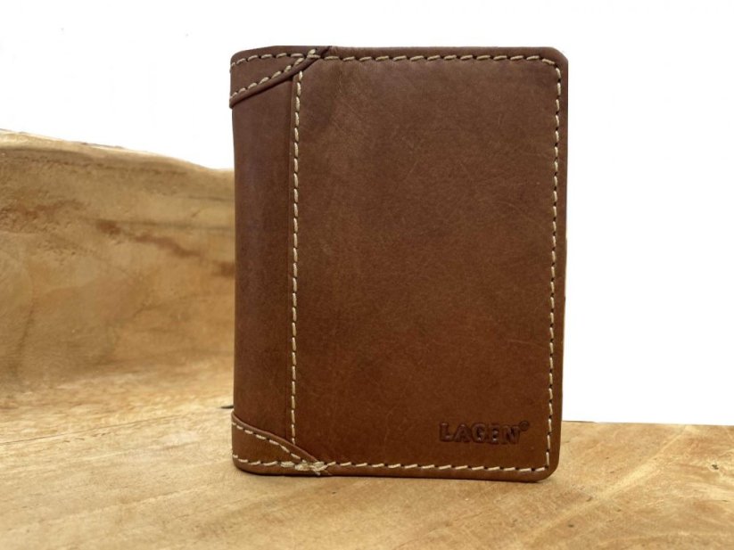 Lagen Pánská kožená peněženka 51146 světle hnědá - tan