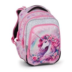 Bagmaster Dívčí školní batoh BETA 26 B Jednorožec - lehký školní batoh pro prvňáčky