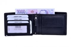 Pánská kožená peněženka TK-009 černá