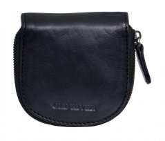 Old River Peněženka na drobné kožená podkova se zipem 91179 černá