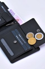 Pánská peněženka kožená černá s RFID ochranou LBC-107
