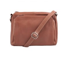 Kožená crossbody kabelka MaxFly 5542 hnědá cognac