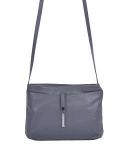 MaxFly Dámská kožená crossbody kabelka 5085 šedá