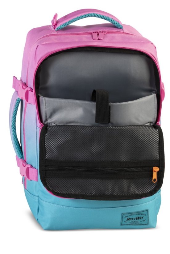 BESTWAY Batoh do letadla 40 x 25 x 20 cm  cabin pro Small 40290-2522 modro/růžový