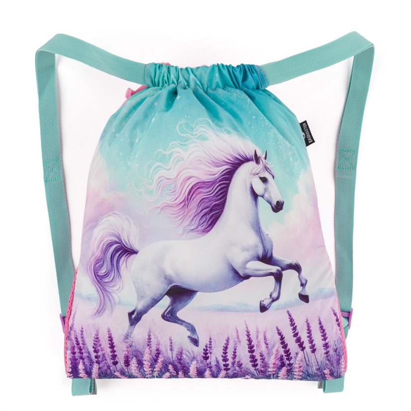 Bagmaster 'LUMI 26 B velký školní set  (batoh, sáček, penál, lahev a box )- kůň, lehký ergonomický set pro prvňáčky