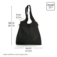 Reisenthel Mini Maxi Shopper L Black AX7003 – skládací nákupní taška 22 l