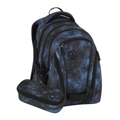 Studentský set BAG 25 B – černo-modrý batoh + penál