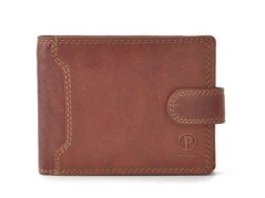 Pánská kožená peněženka Poyem 5209 cognac - zip na bankovky