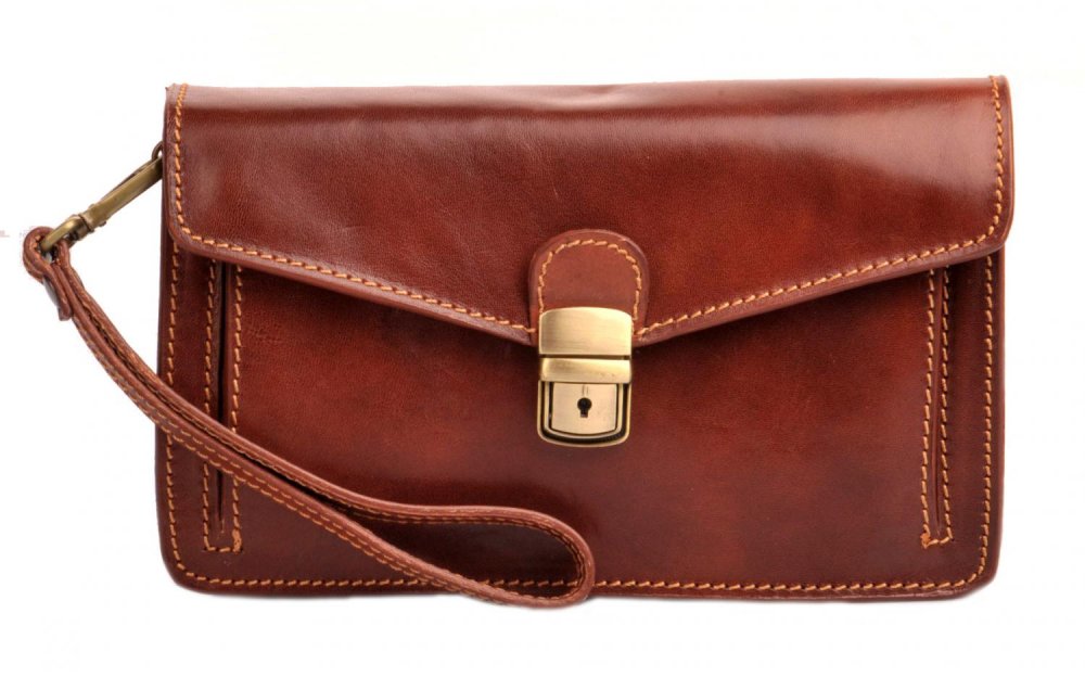 Levně Giglio leather pánská kožená etue na doklady 100-A hnědá