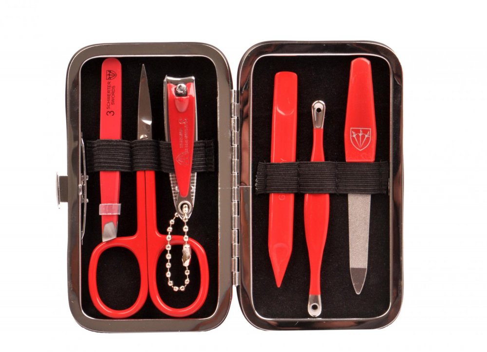 Menší 6-ti dílná sada na manikúru 7848 MC RED - červená