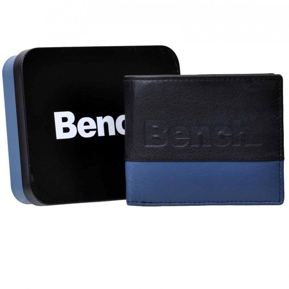 Levně Pánská kožená peněženka Bench černá 92170-5
