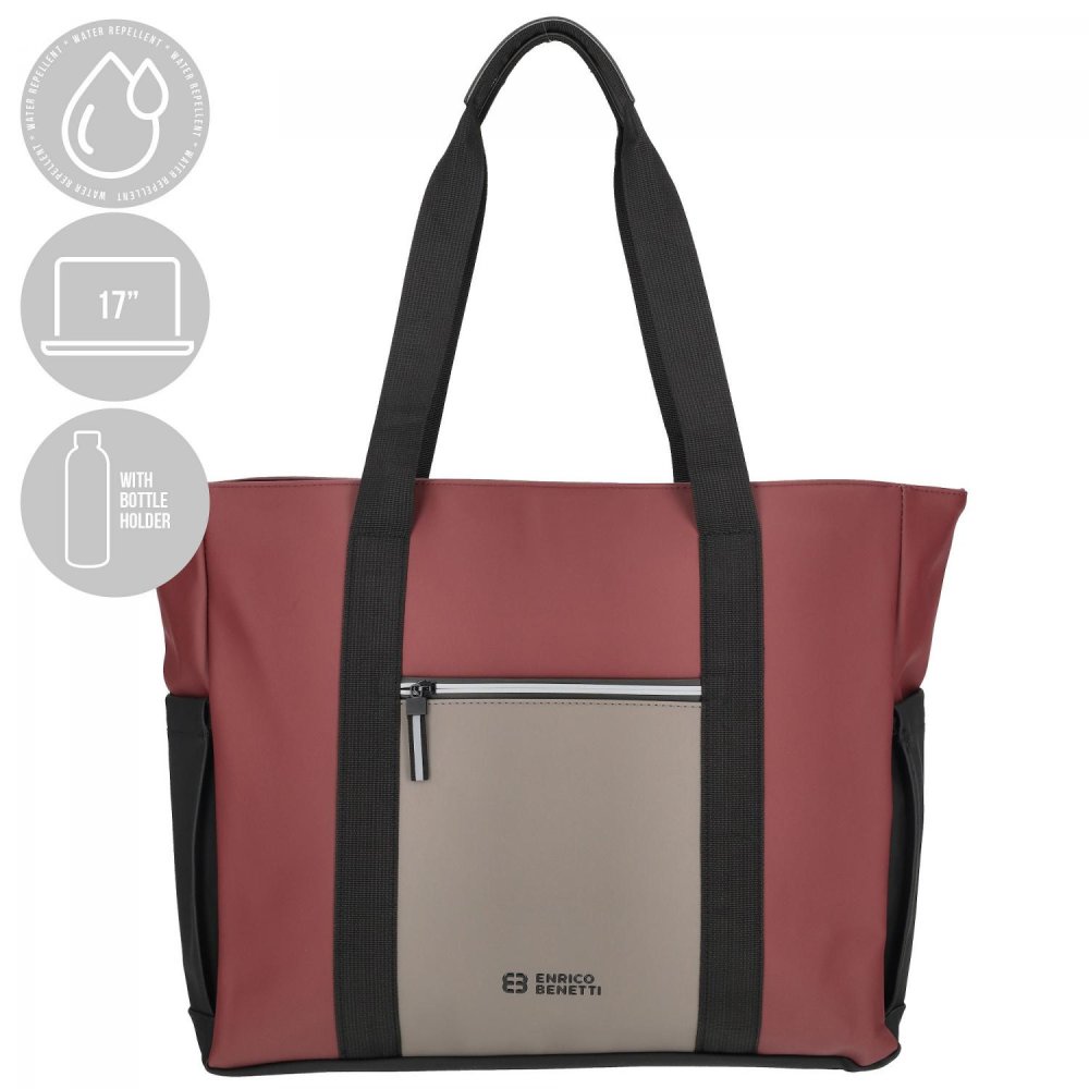 Levně Shopper taška Enrico Benetti Bergen 56008-669 Taupe-burgundy