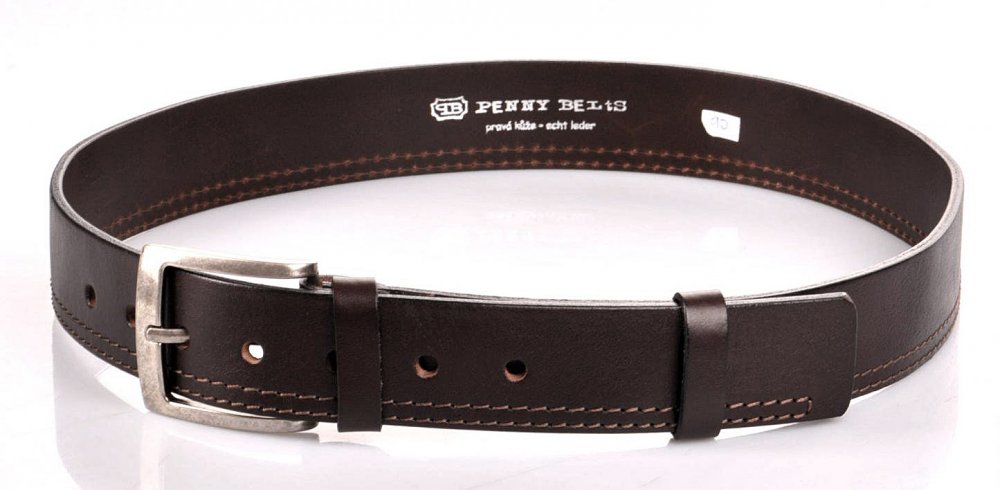 Levně Kožený pánský pásek 501-9-40 hnědý 105 cm