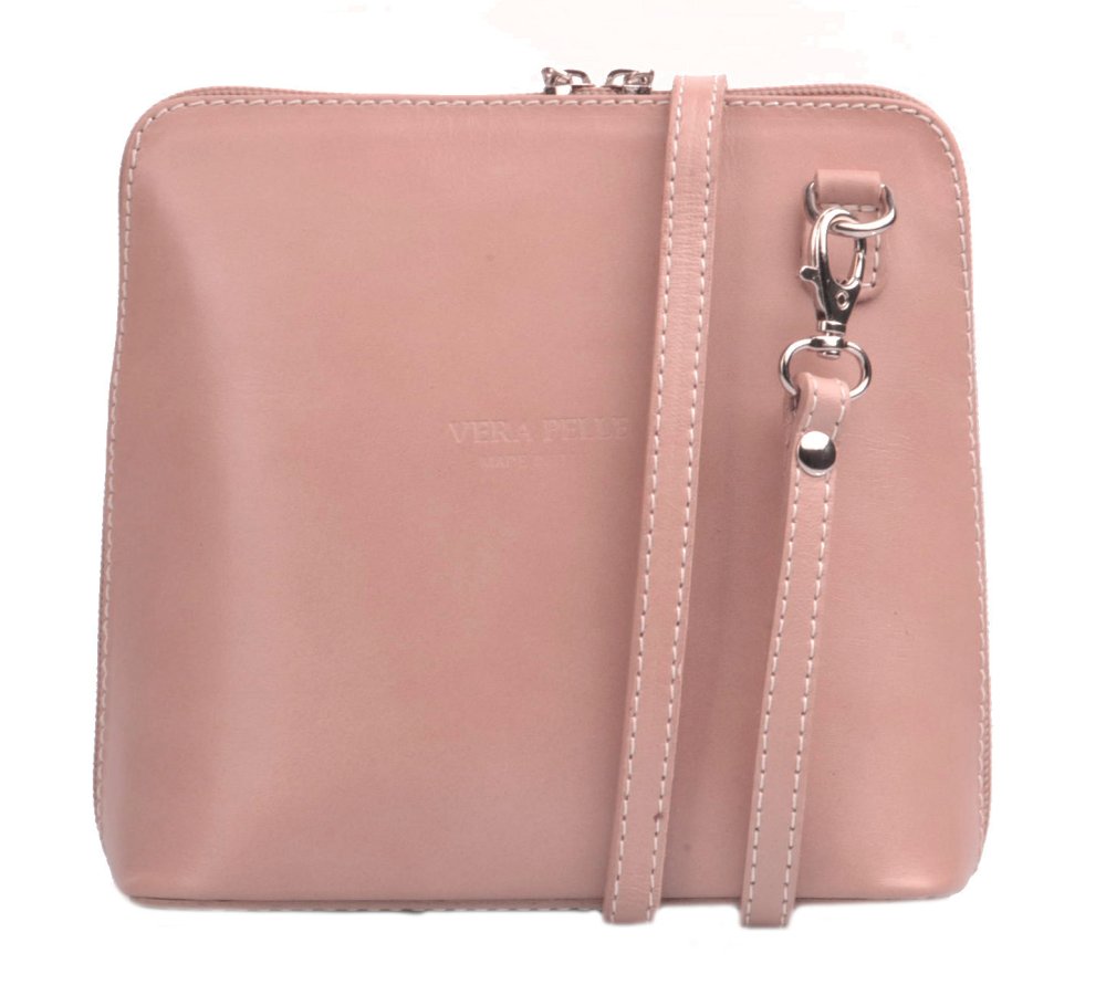 Levně Giglio leather Malá dámská kožená kabelka 133 světle růžová