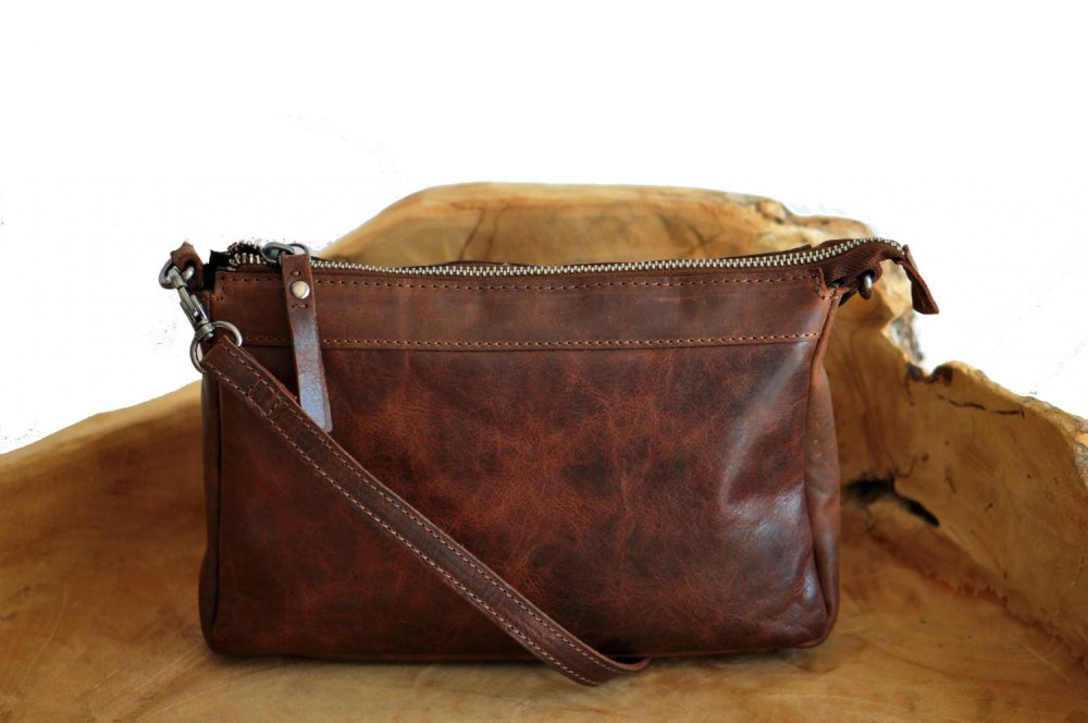 Dámská kožená malá hnědá kabelka LA-1446 hnědá