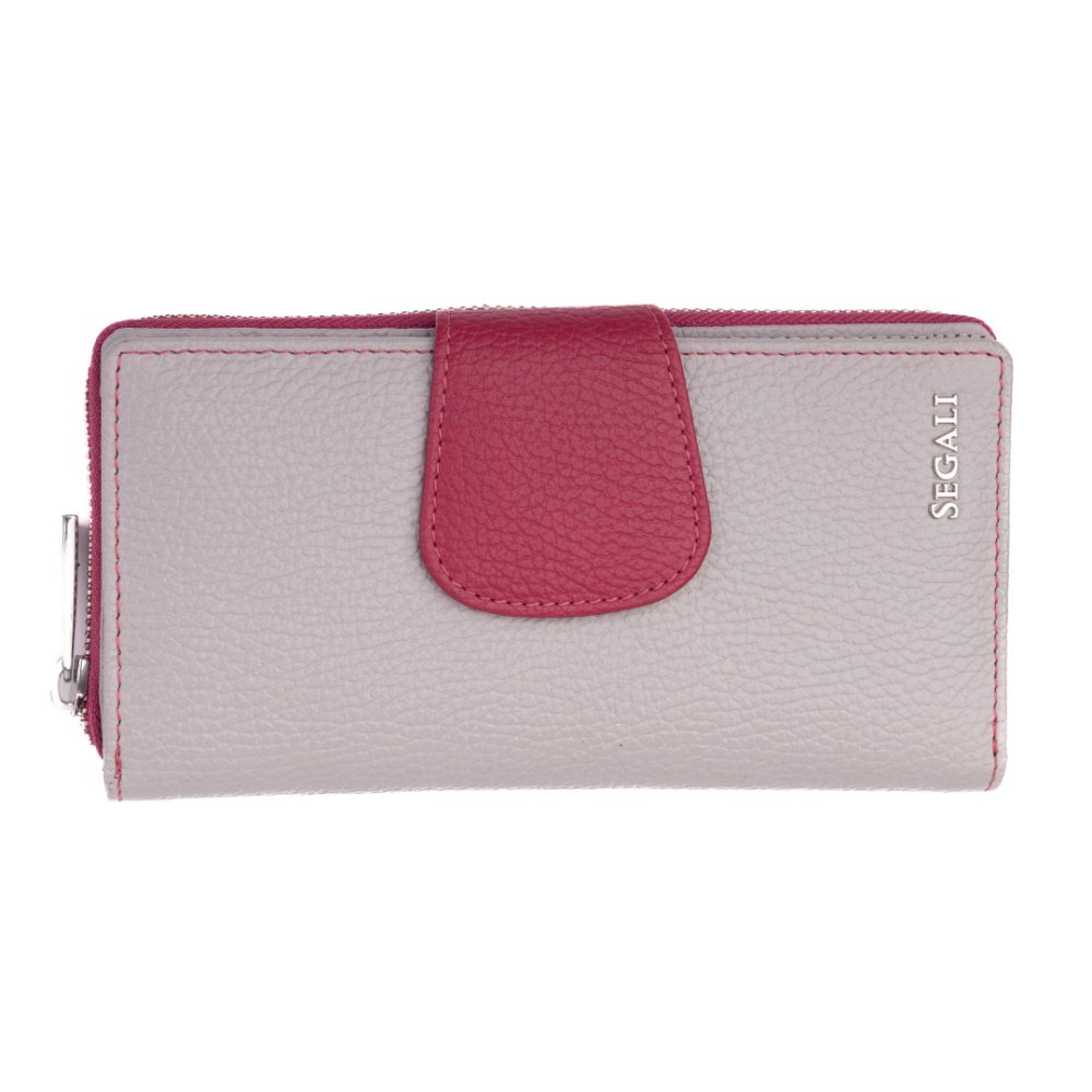 Levně Dámská peněženka kožená SEGALI 7617 B grey/viva magenta