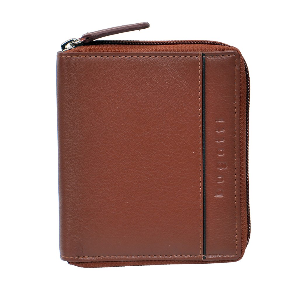 Levně Kožená peněženka Bugatti Banda 49133407 cognac celá na zip