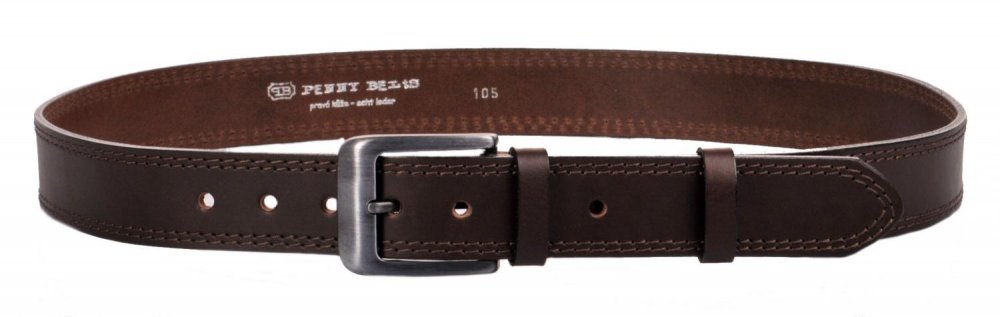 Levně Penny Belts kožený pánský opasek 02-2-40 hnědý 100 cm