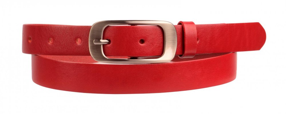 Dámský úzký kožený pásek Penny Belts 173-93 červený 105 cm