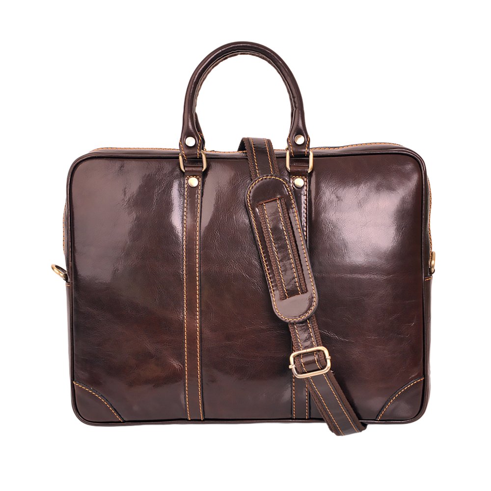 Pánská kožená taška SARA BAGS T01 tmavě hnědá