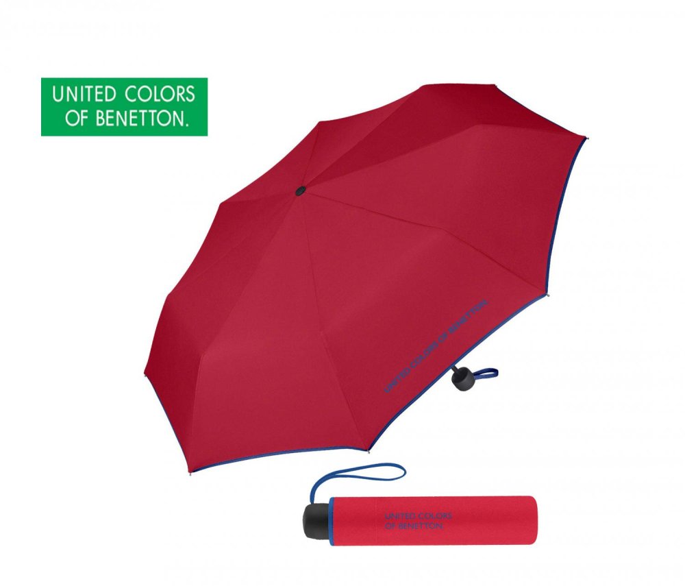 Levně Benetton deštník skládací Super Mini red 56203 červený