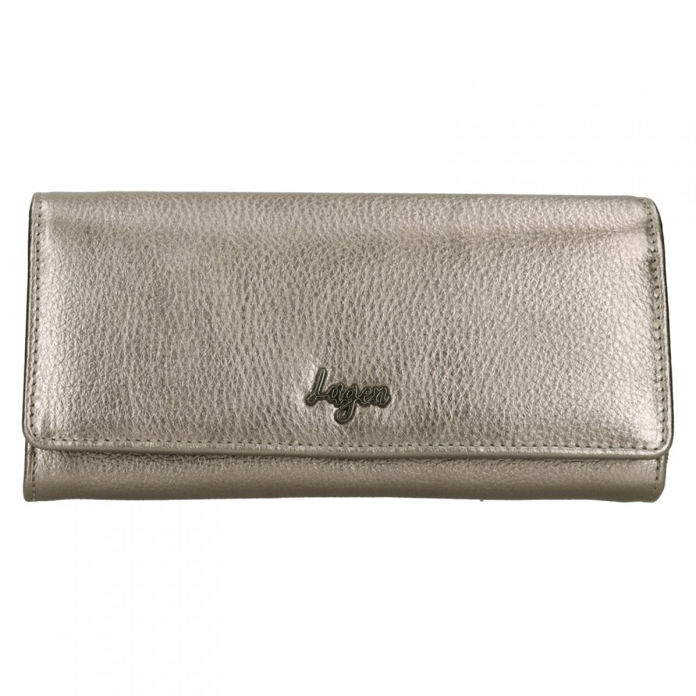 Levně Dámská kožená elegantní peněženka Lagen LG720M DK.SILVER