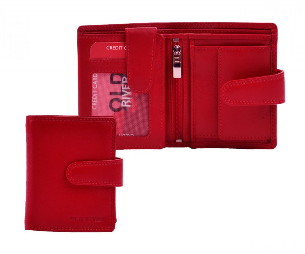 Levně Dámská malá kožená peněženka 3257 červená s RFID ochranou