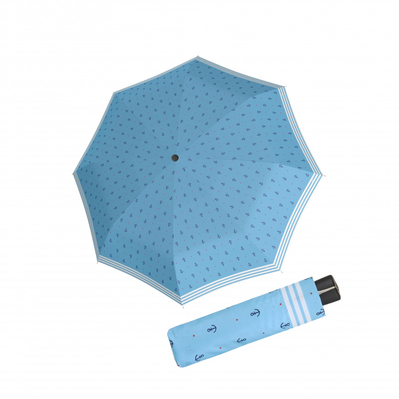 Levně Dámský skládací deštník Fiber Mini Sailor 726465SL03-03 světle modrý