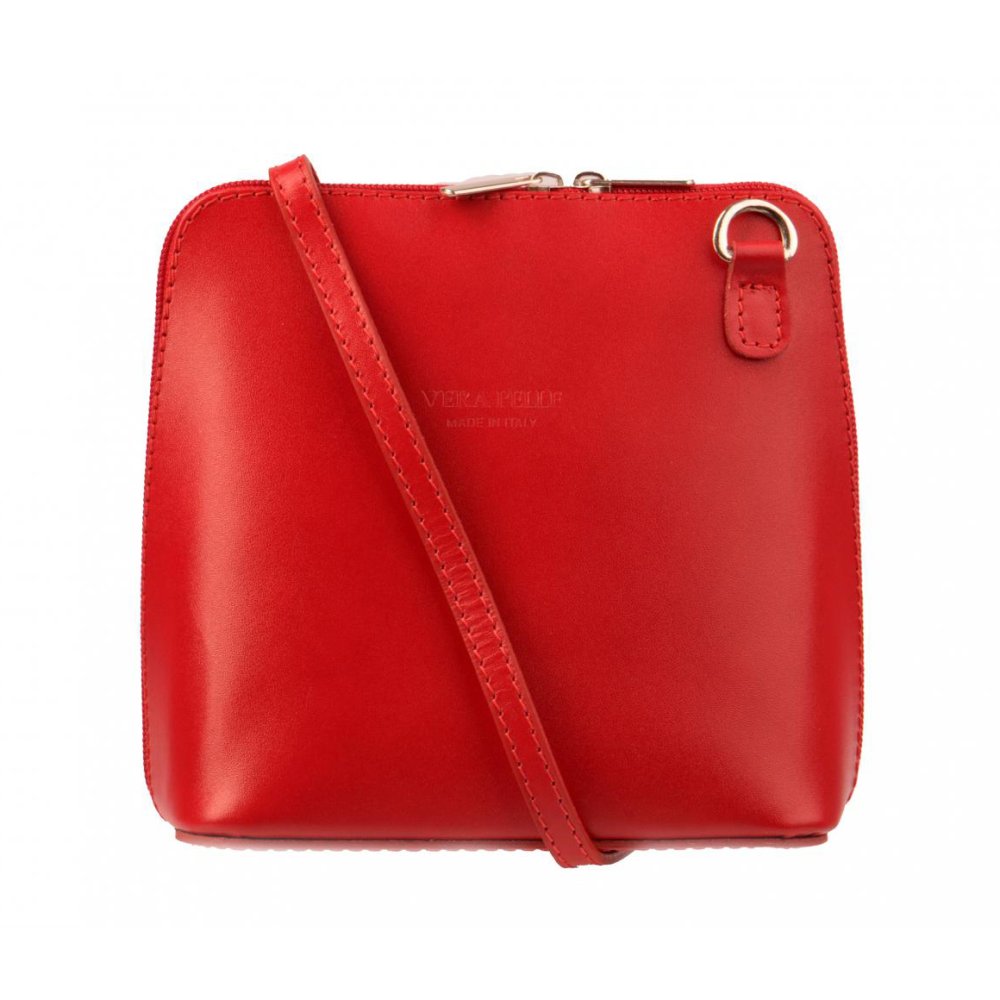 Levně Giglio leather malá dámská kožená kabelka 133 červená