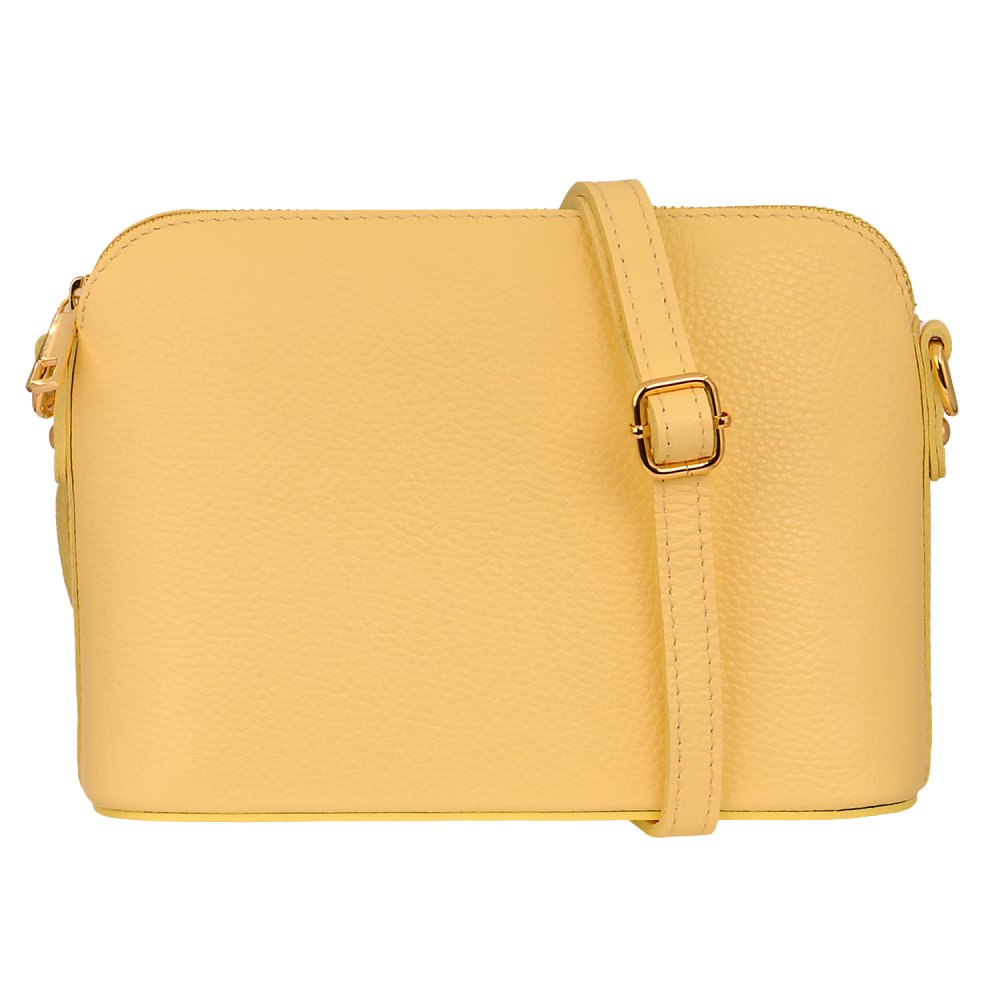 Malá kožená crossbody kabelka 5232 světle žlutá