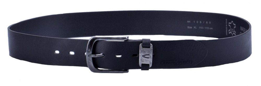 Levně Camel Active kožený pánský pásek 106-115-60 černý velikost 110/115 cm 110/115 cm