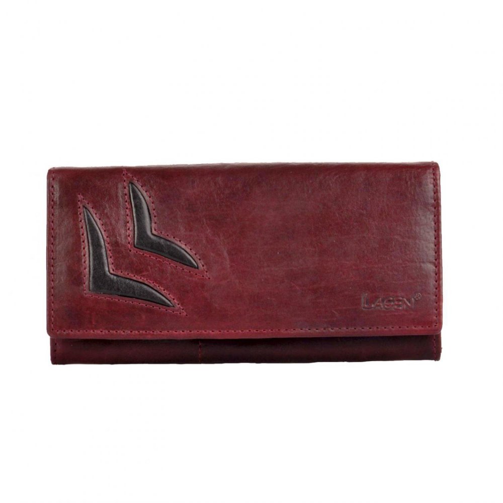 Levně Dámská kožená peněženka Lagen 6011/T W.Red/Black