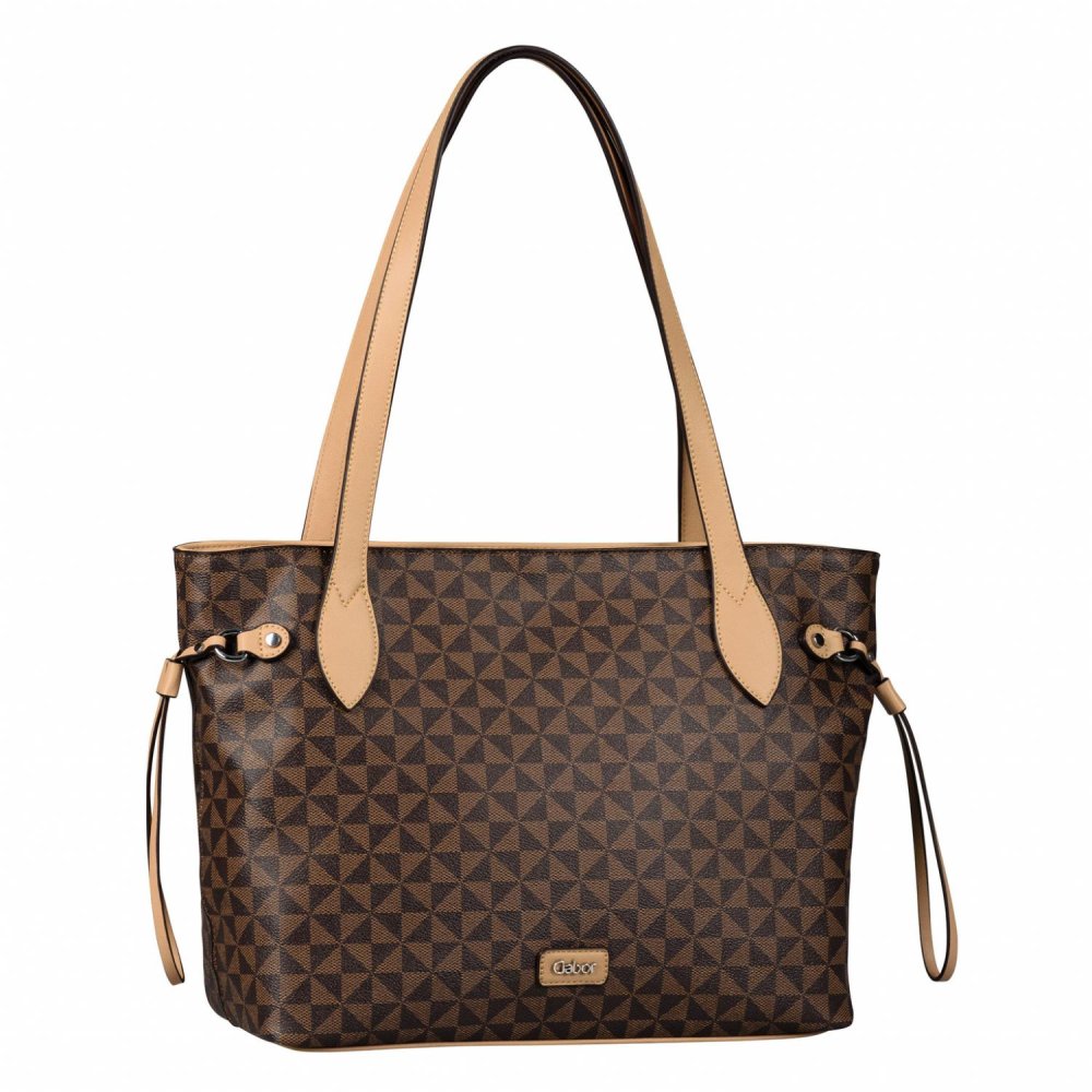 Levně Kabelka Gabor Barina zip shopper mixed brown 8441-136 hnědá
